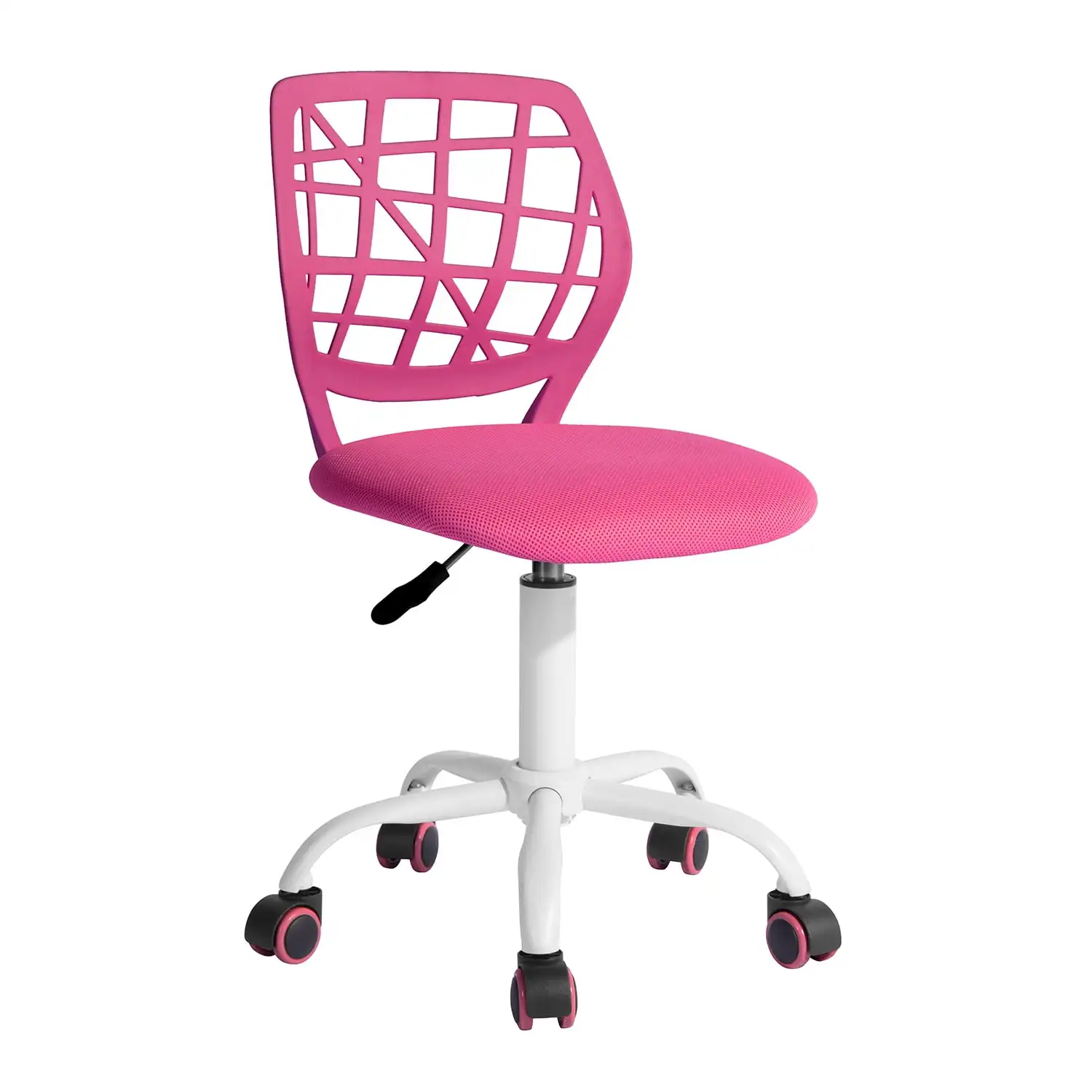 Teen Task Chair, Armless Office Chair Swivel with Soft Cushion for Study Kids Teens Child, Pink