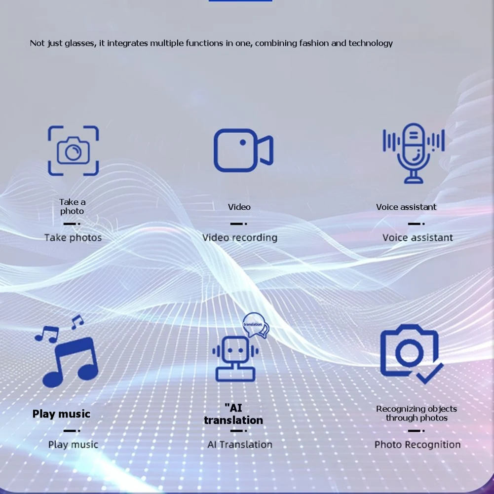【RECOMENDAR】AI Smart Glasses Bluetooth Connectivity AI Translation Photo Recognition HIFI Music Dual Speakers For Men Women Sung