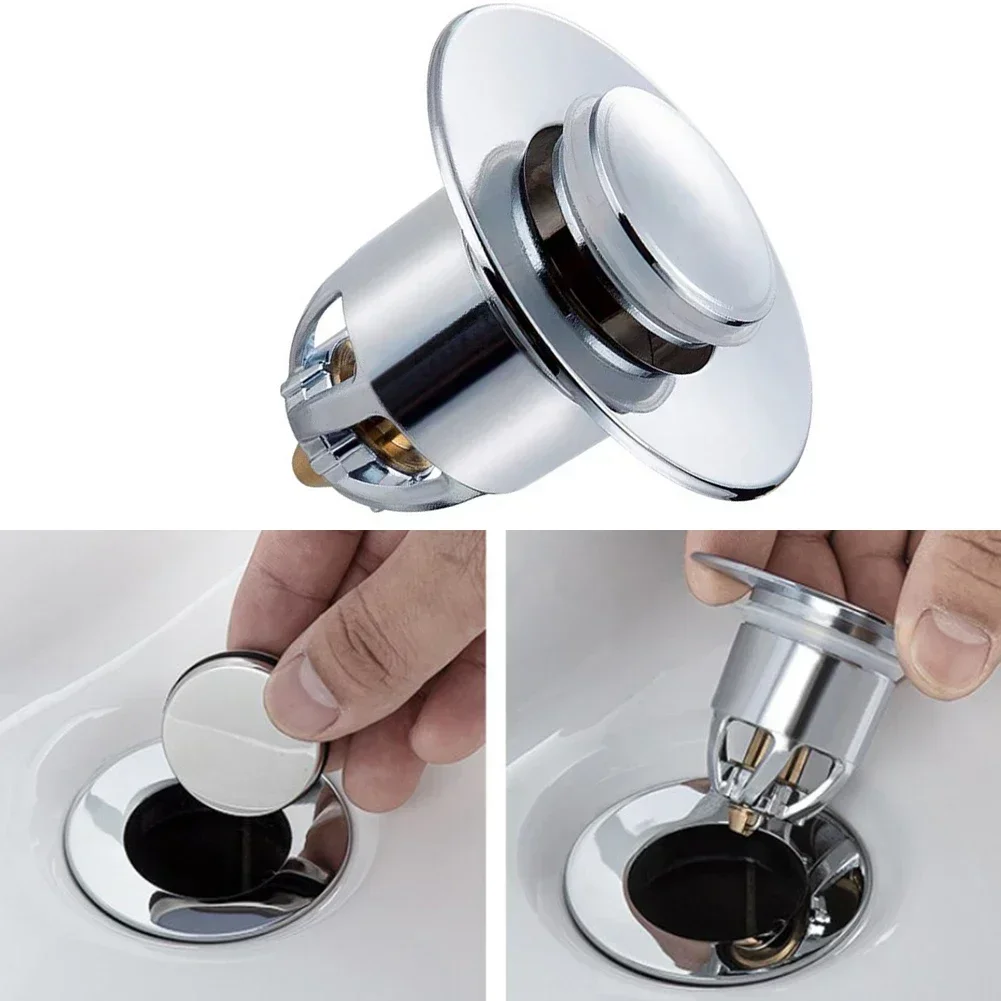 Drain Stopper Pop-Up Bounce Core Basin Drain Filter Valve Hair Catcher Shower Sink Strainer Bath Stopper Bathroom Sink Plug