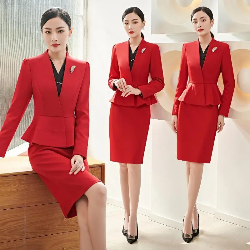 Formal Blazers Femininos for Women Professional Office Work Wear Autumn Winter OL Styles Career Interview Outfits Skirt Suits