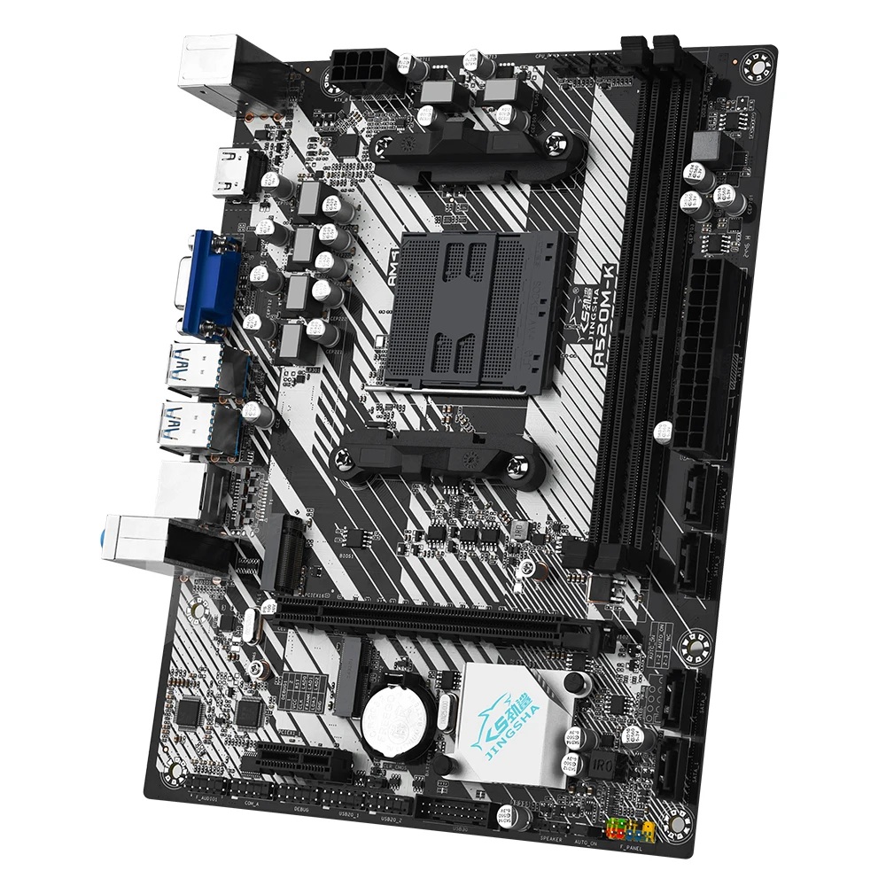 JINGSHA A520M-K Gaming Motherboard AMD AM4 A520 Supports DDR4 Memory 64GB Nvme M.2 USB3.2 STAT3.0 Desktop AM4 CPU Computer Board