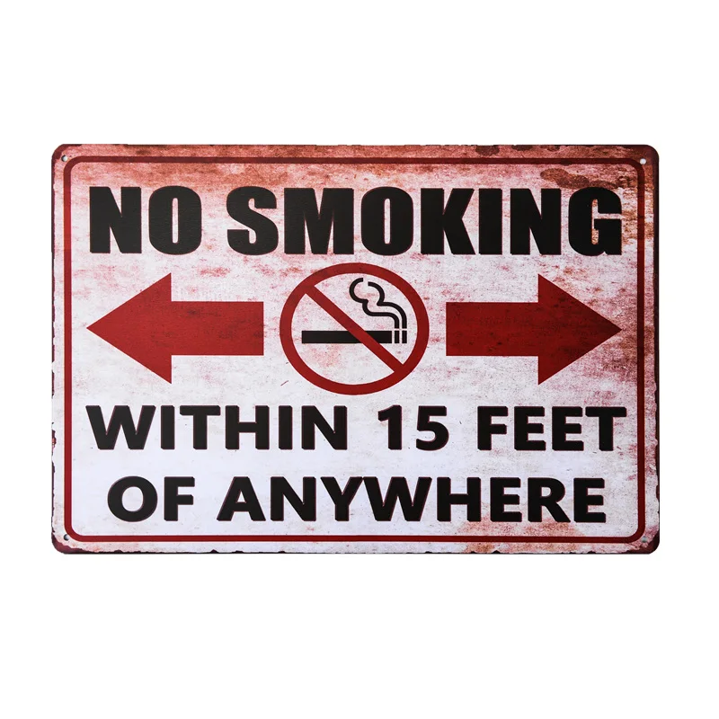 NO SMOKING Sign Pub Bar Restaurant Decor Metal Tin Wall Sticker-Metal Tin Signs, Home Kitchen Wall Retro Poster Plaque Mural Bar