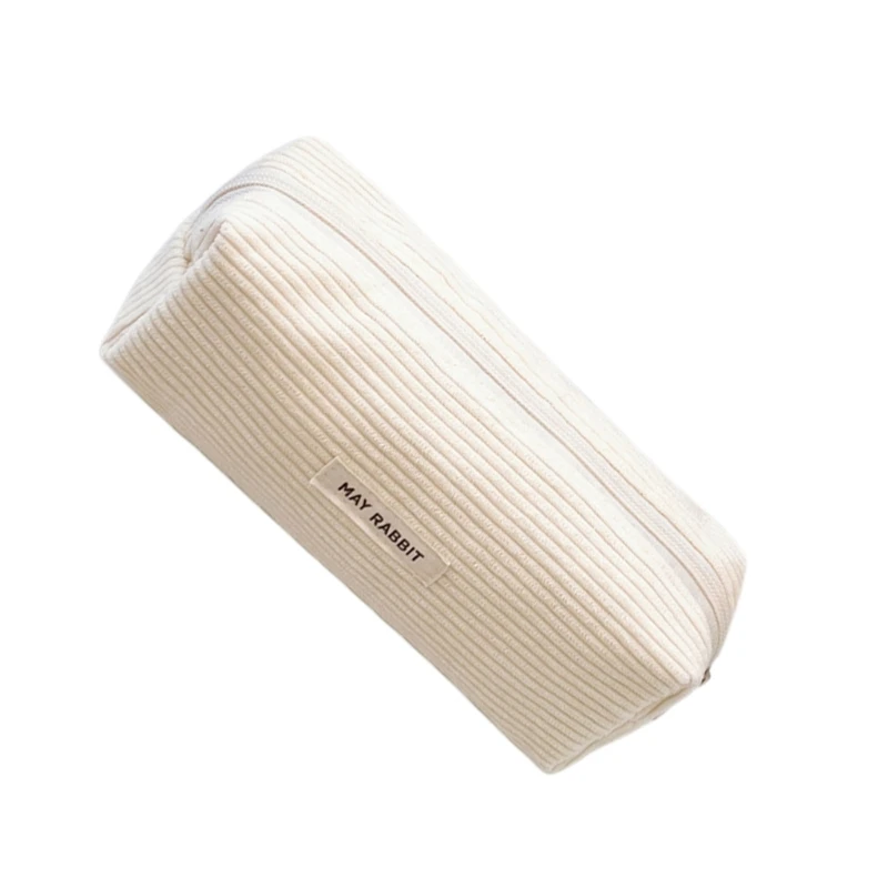 Corduroy Pencil Case Makeup Bag Large Capacity Pencil Cosmetic Bag Aesthetic Pen Bag Stationery
