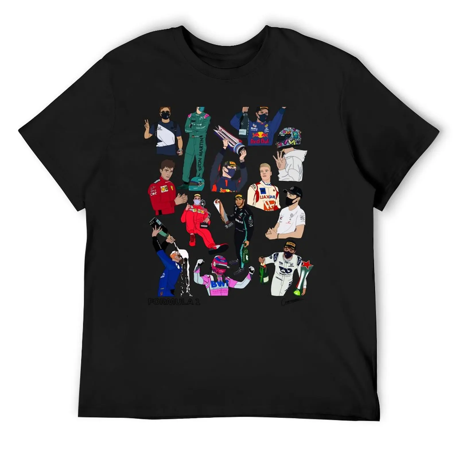 F1 Driver Collective T-Shirt kawaii clothes cotton graphic tees shirts graphic tee men