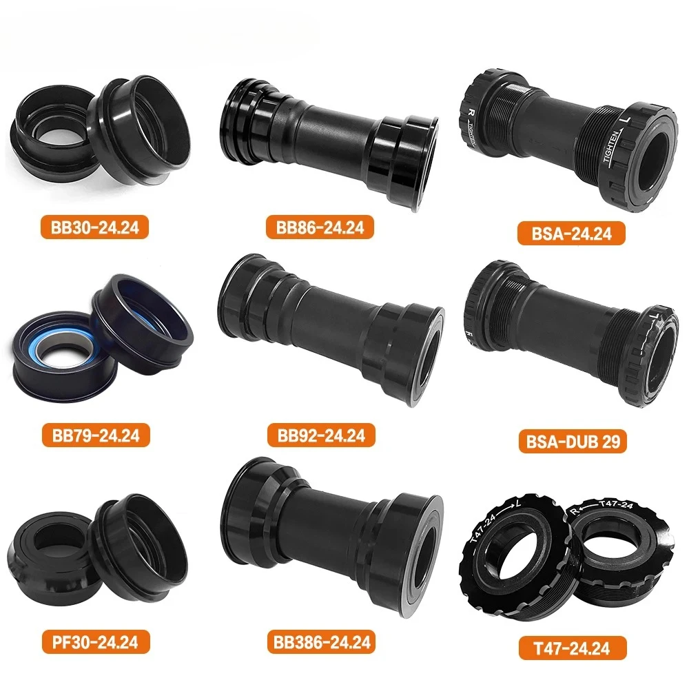 

Каретка 24 мм - совместима с BB86, BB386, PF30, BSA Press Fit - с фиксатором резьбы - универсальная для шоссейных и горных велосипедов