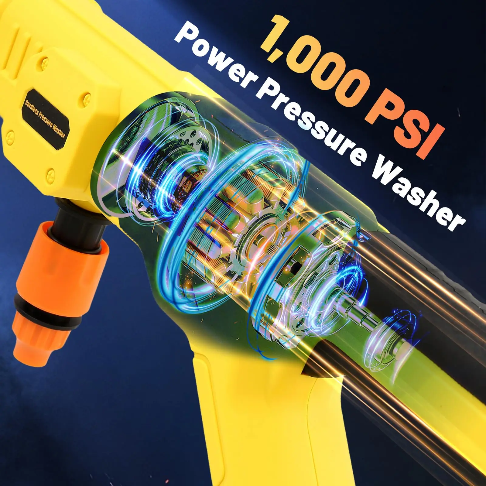 Compatible with Dewalt 20V Battery Cordless 6 IN 1 High Pressure Car Washer Gun Garden Irrigation Cleaning Tool view 3