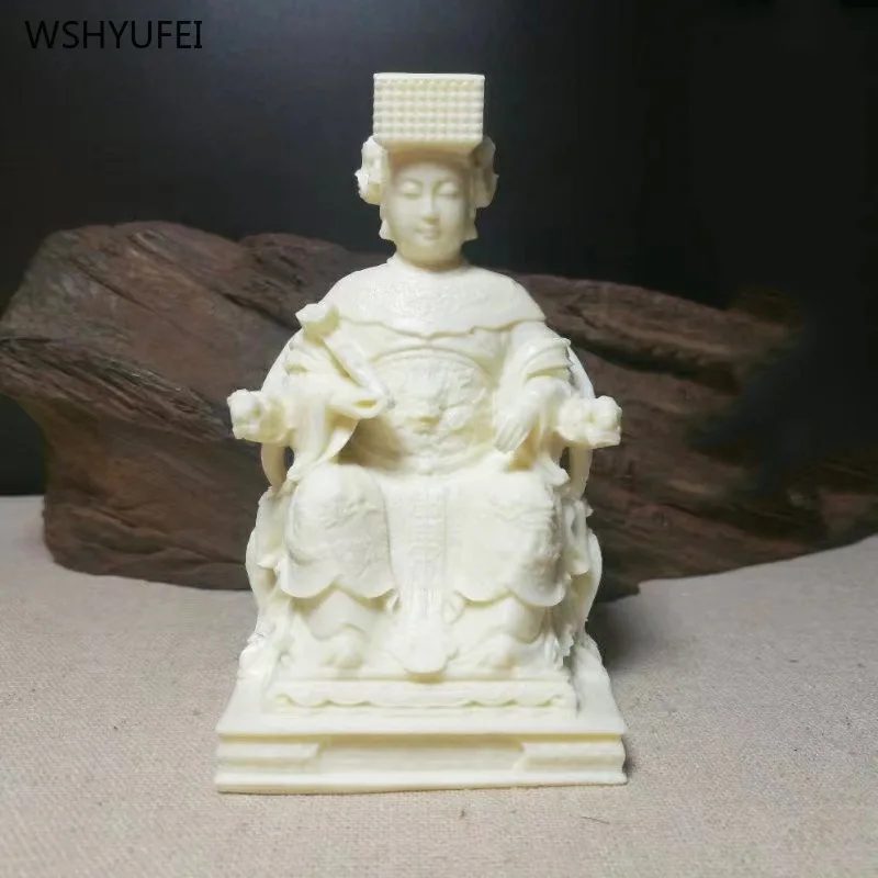 Ivory fruit wood carving Mazu Tianhou Sea God goddess Baoping Automobile Decoration Wooden crafts Gift