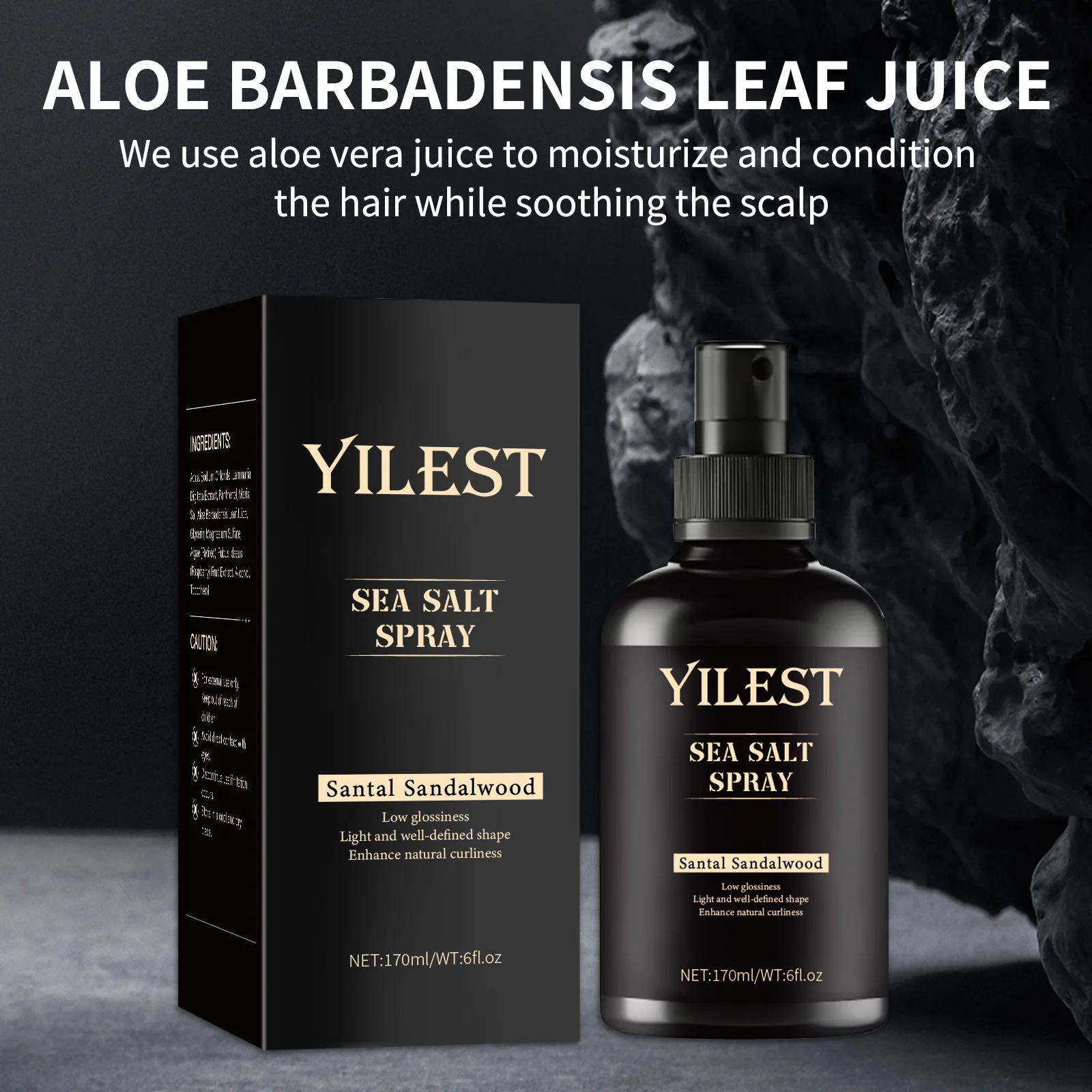 YILEST Santal Sandalwood Sea Salt Styling Spray 170ml Light Hold & Low Shine for All Hair Types Men/Women Hair Fixing Care Spray - view 5