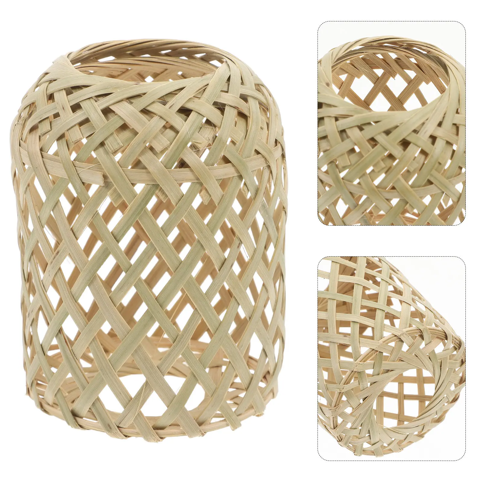 

Rustic Style Lamp Shade Woven Rattan Pendant Cover Hanging Bamboo Light Shade Ceiling Chandelier Farmhouse Wicker Decor
