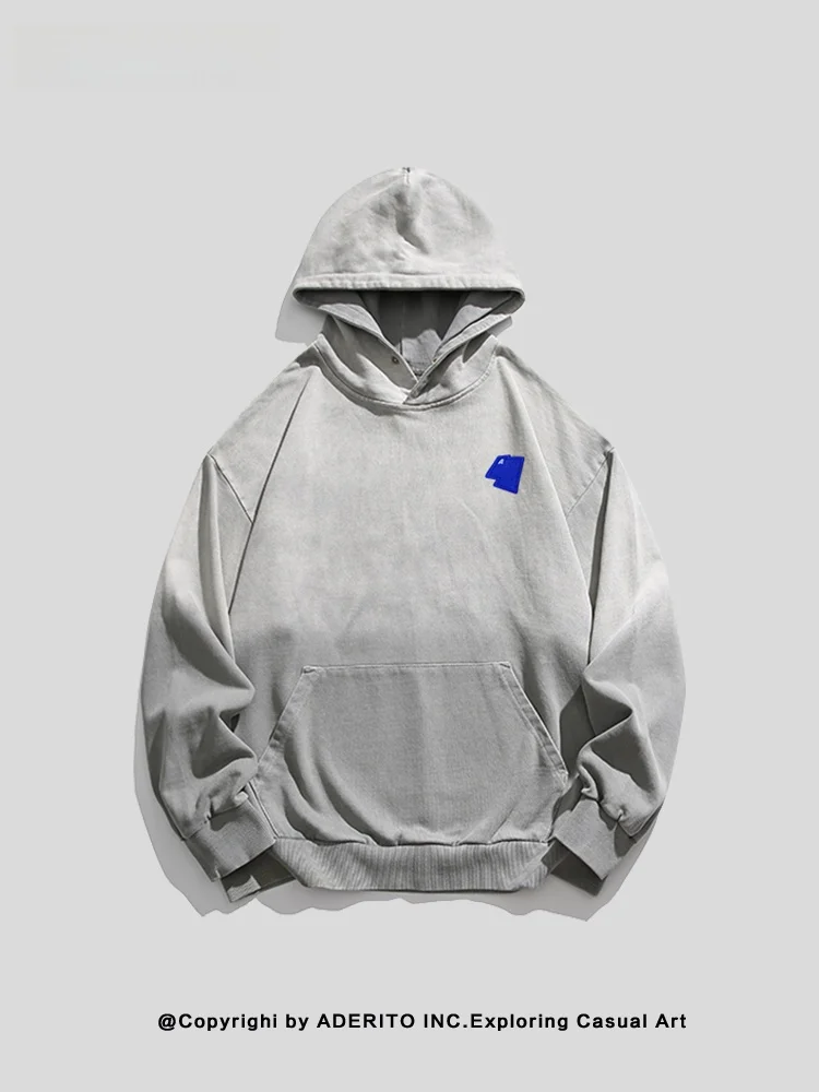 

Waed Heavyweight Knitted Hoodie ex Loose Fit Long Sve Casual Wear Cotton Fabric Youth Faion Spring Autumn Winter