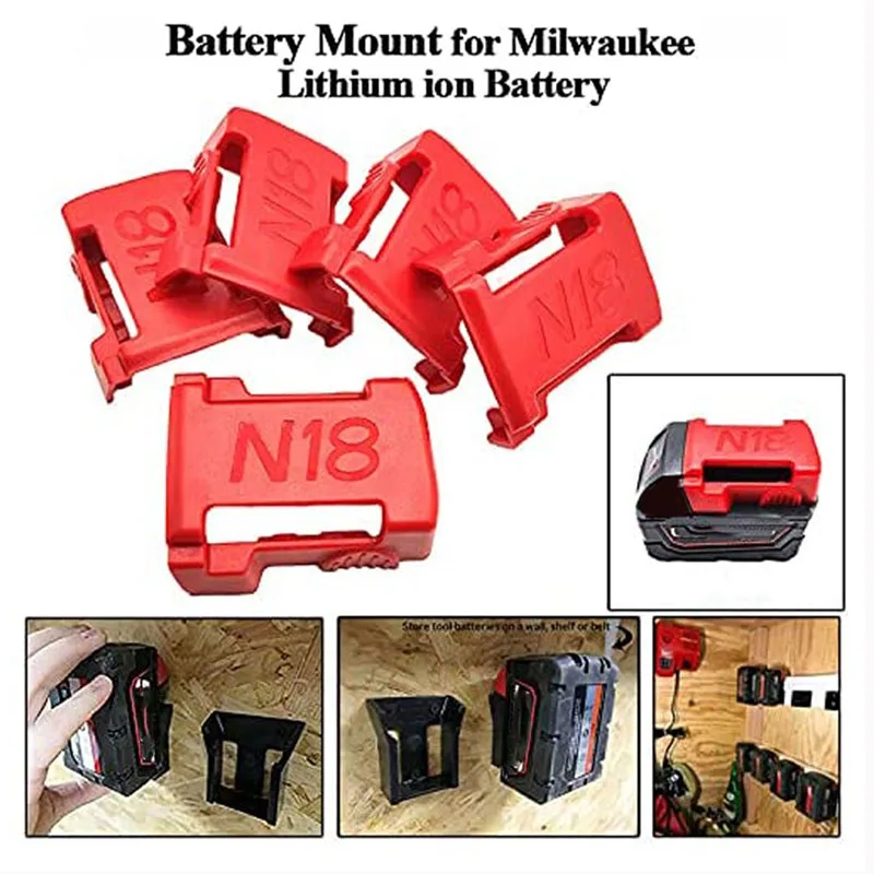 5/10 pcs Battery Holder for Milwaukee Battery Mount Dock Holder Fit for 48-11-1850 18V Mount Holder Cover Dock Clip