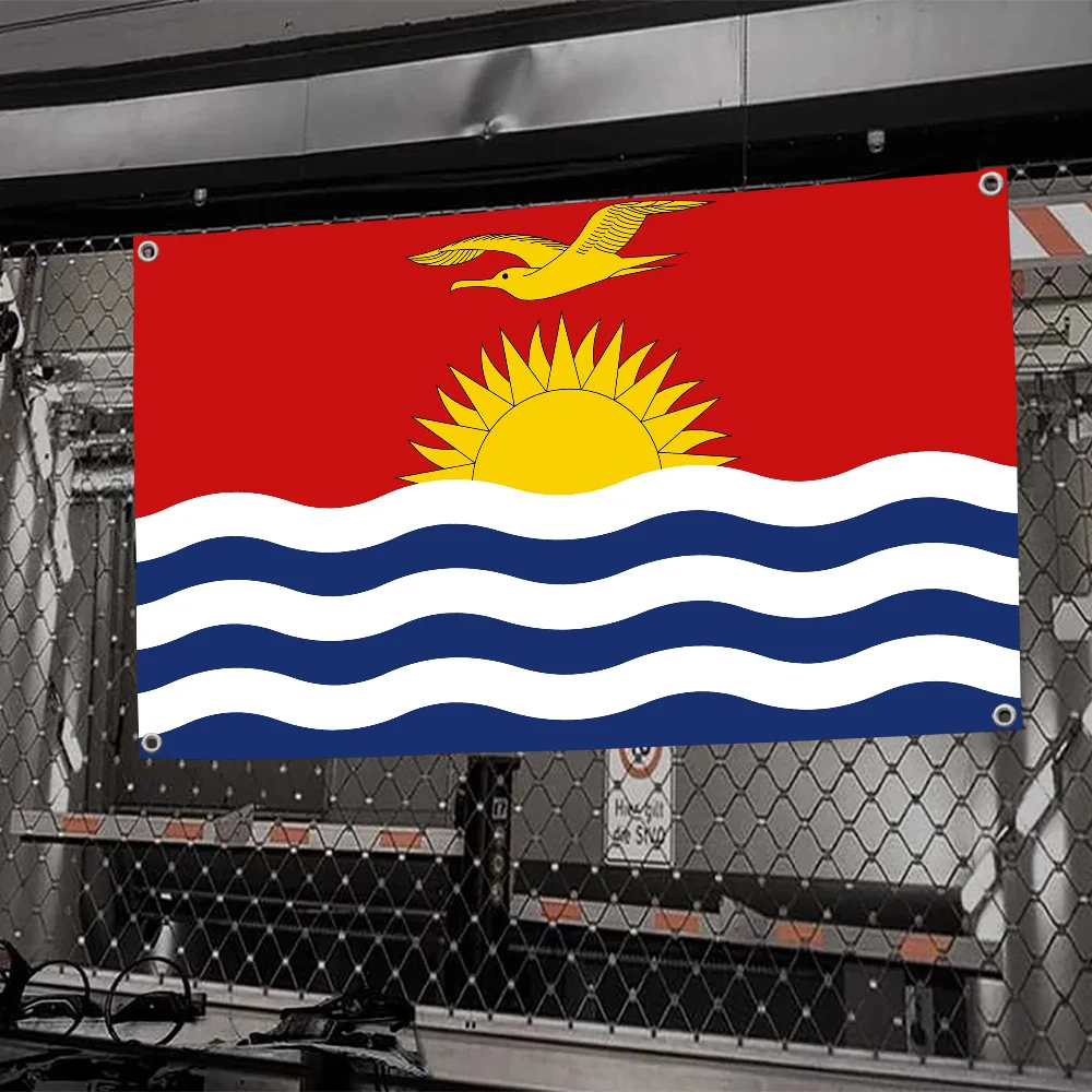 1 Stück Kiribati-Flagge, Flaggen und Banner, Vier-Loch-Flagge, Polyester, Outdoor-Dekoration, Raumästhetik