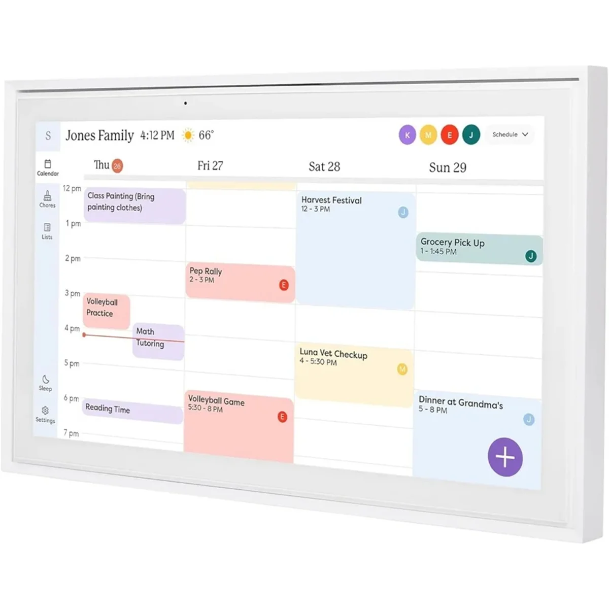

SUPER DEAL 10 Inch Digital Frame Calendar Chore Chart Photo Video Play EU Plug