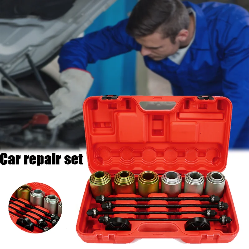 

26pcs Universal Press and Pull Sleeve Kit Car Removal Installation Bushes Bearings Tool for Car Repair Auto Maintenance