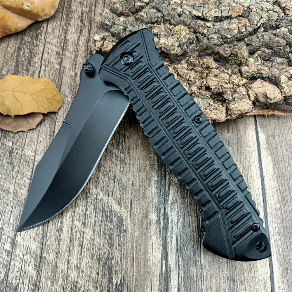 Tactical Black Pocket Folding Knife 5Cr13Mov Blade Aluminum Alloy Handle Outdoor Hunting Camping Knives Jungle Survival EDC Tool