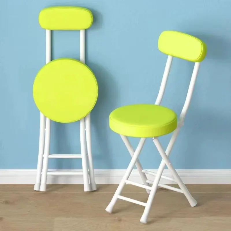 Luxury Folding Dining Chair, Modern Portable Small Round Stool, Living Room & Restaurant Home Furniture Стулья Для Ресторана view 2