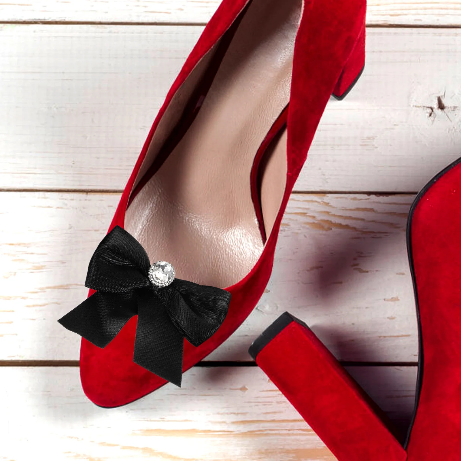 

2Pcs Bowknot Shoe Clips Rhinestone Buckles Shoe Flower Accessories for Wedding Bridal High Heel Flat Shoes Wedding Shoes Buckle