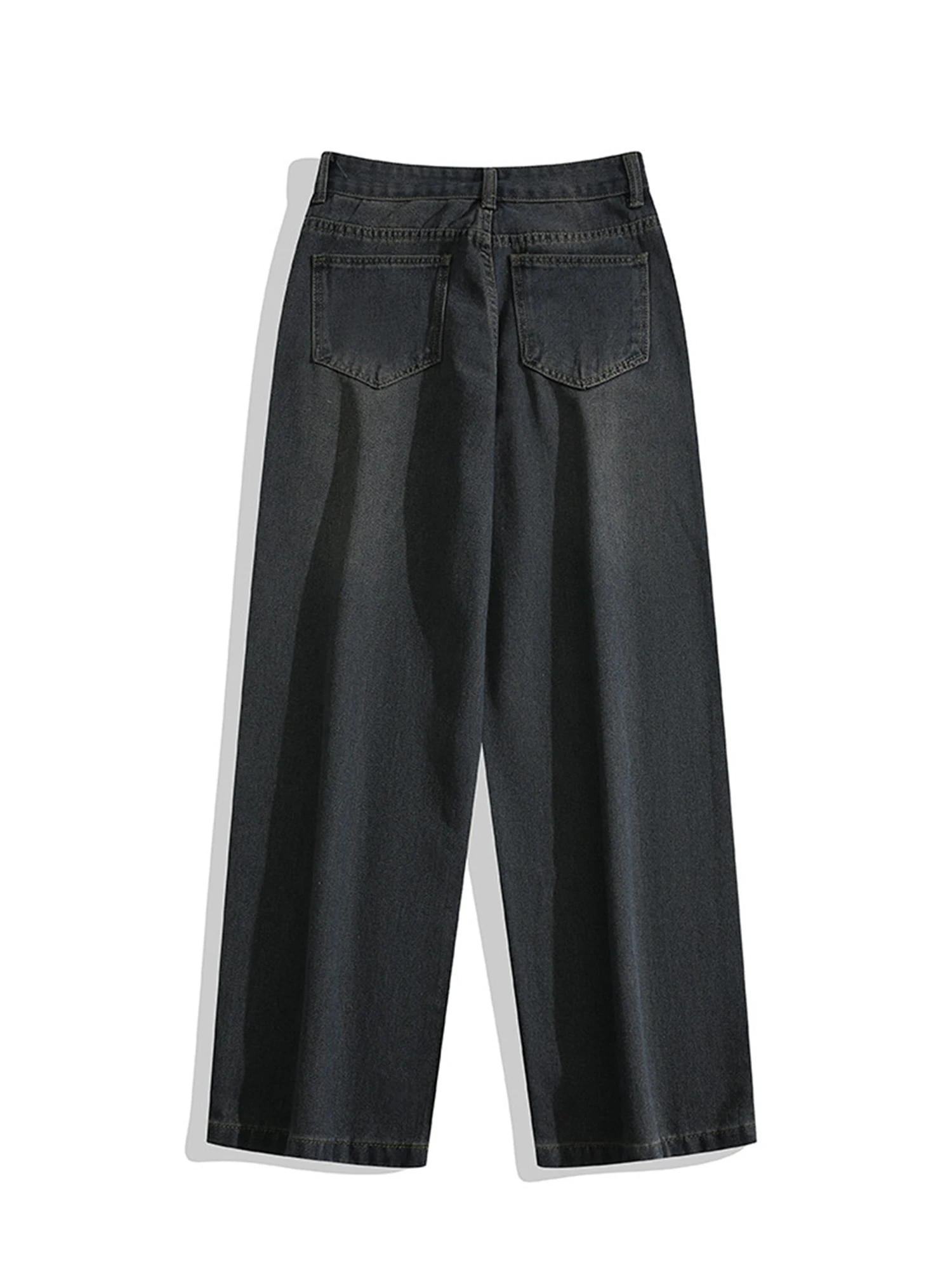 المرأة الأزرق الداكن فضفاض ايمو Y2k الجينز كبيرة الحجم الجرونج جان السراويل اليابانية نمط خمر Harajuku الهيب هوب سراويل جينز الملابس #2