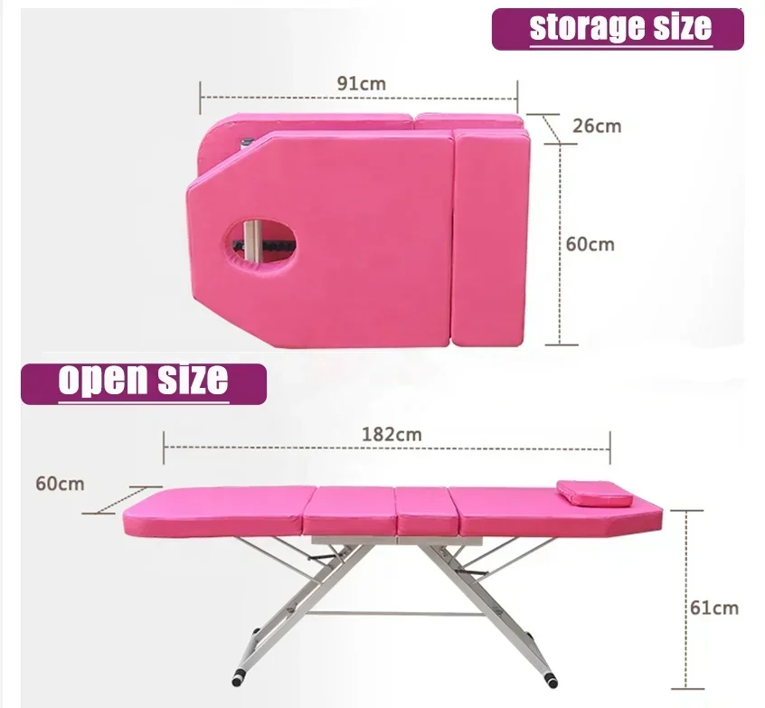 High Quality Portable Massage Bed Foldable Outpatient Massage Table for Beauty Salon Treatment Bed Spa Beauty Tattoo Bed