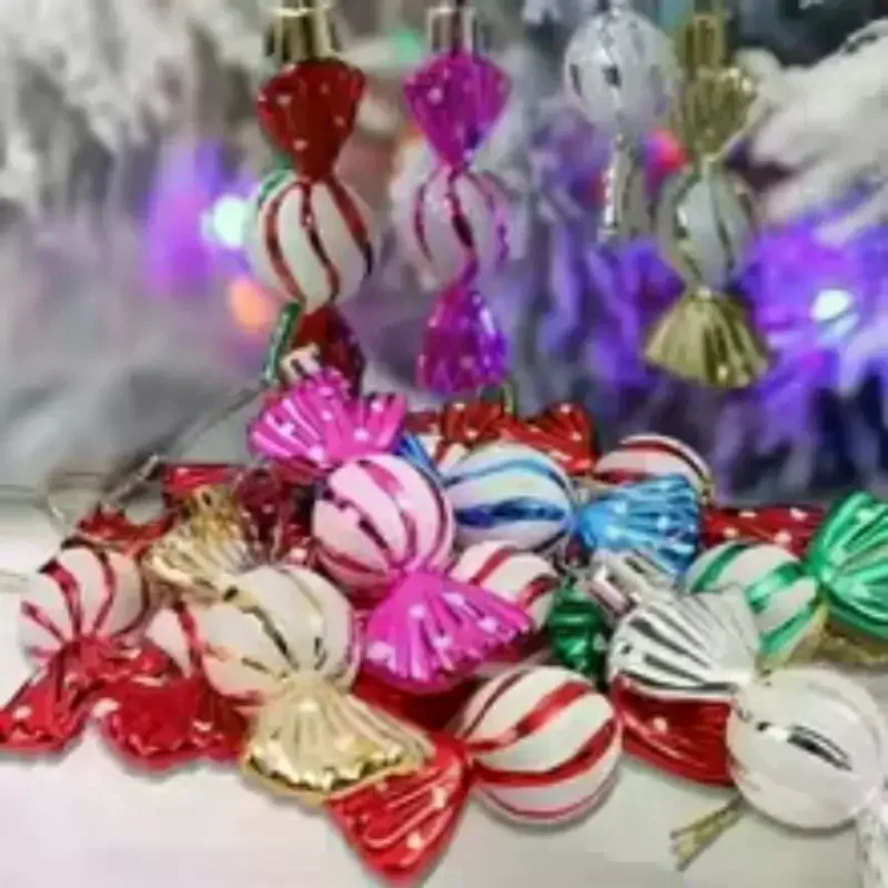 6 قطعة/صندوق عيد الميلاد الحلوى قلادة شجرة عيد الميلاد حلي معلقة زينة عيد الميلاد للمنزل 2025 نافيداد نويل السنة الجديدة الاطفال هدية #5