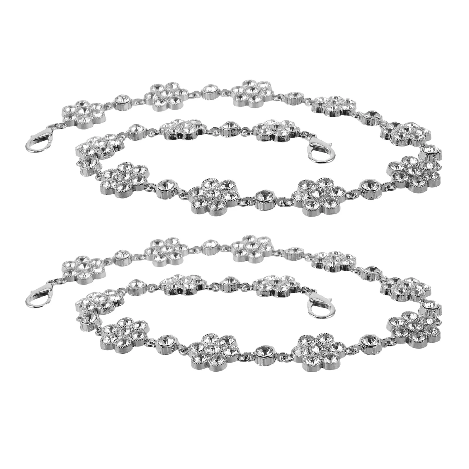 

2Pcs Decorative Bag Chain - Rhinestone Embellished Purse Strap - Universal Fit Metal Chain for Crossbody Tote Clutch DIY Fashion