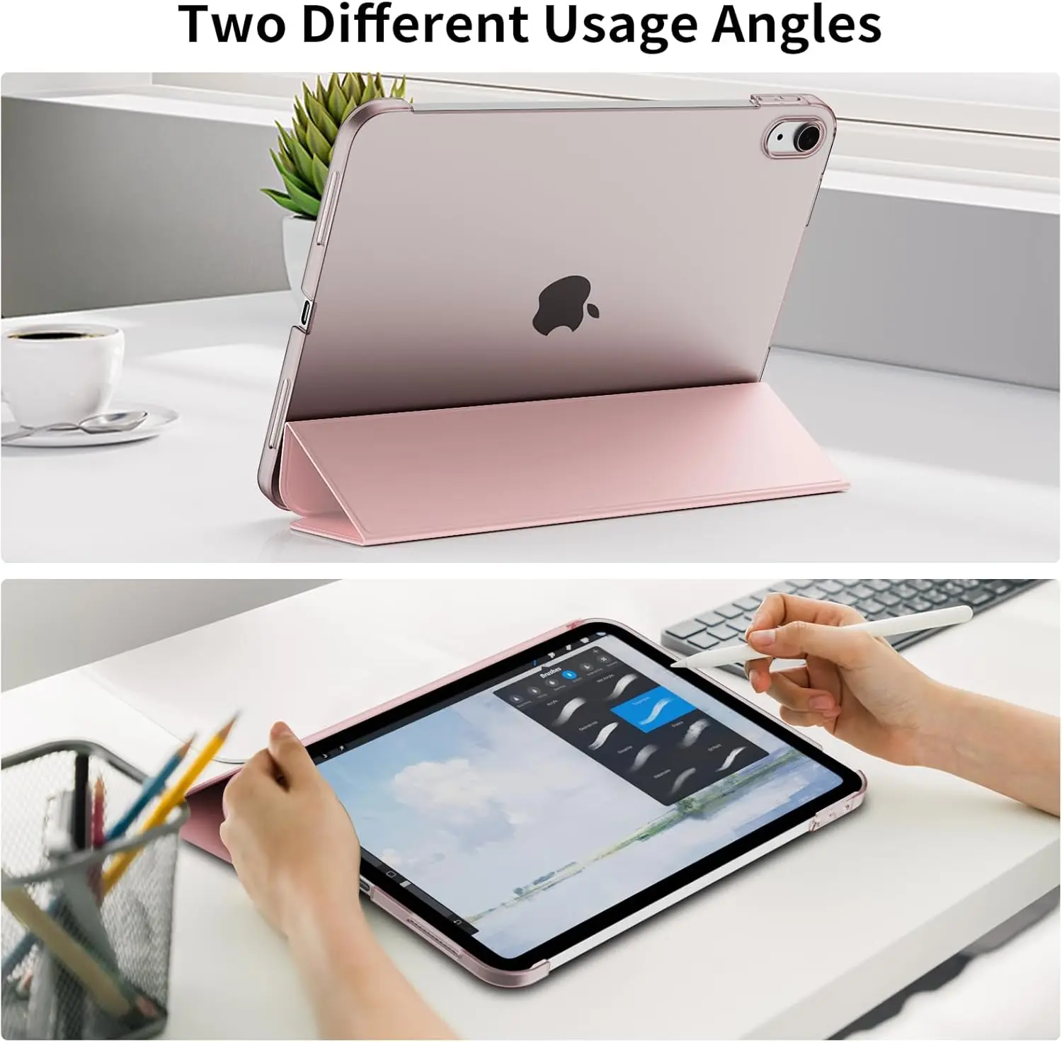 حافظة لجهاز iPad (A16) الجيل 11th/10th (11/10.9 بوصة، 2025/2022) بدون حامل قلم رصاص، غطاء حماية نحيف وشفاف