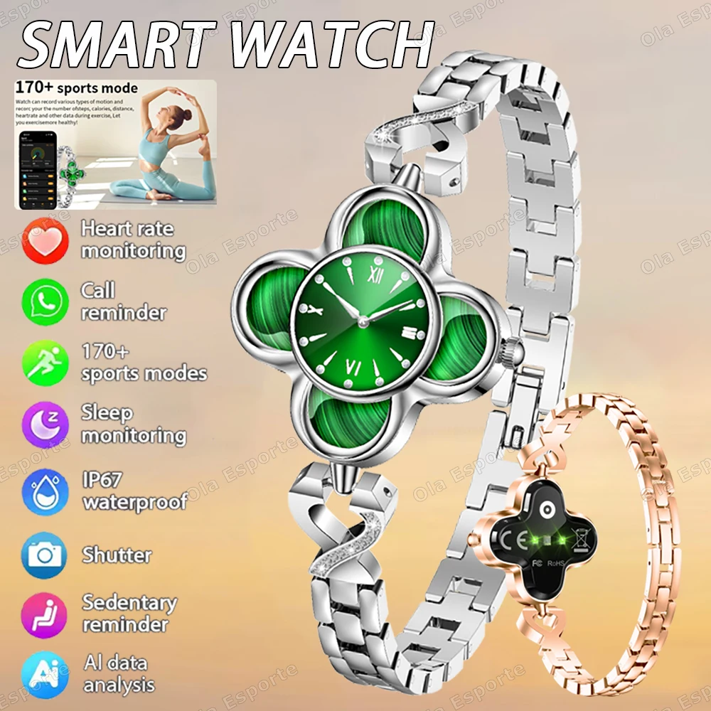 

New Women Fashion Smart Bracelet 24H Heart Rate Blood Oxygen Health Monitor 170+ Sports Wristband Call Reminder Lady Smart Watch