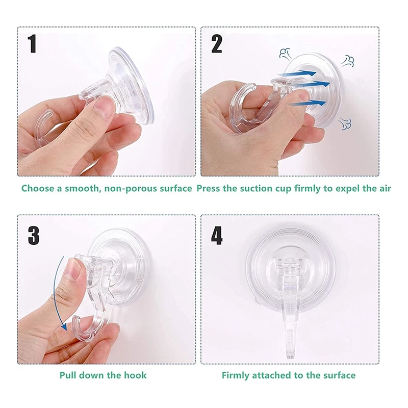 Large Transparent Reusable Heavy Duty Vacuum Suction Cup Hook