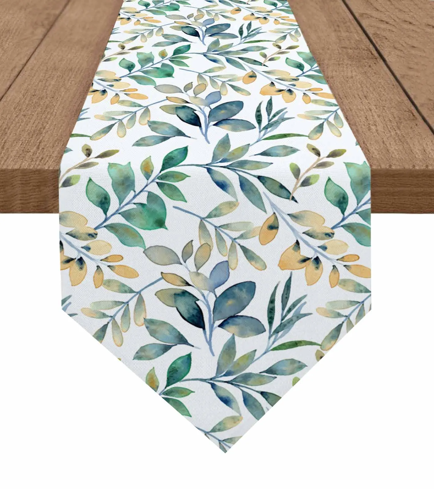 

Leaves Plants Pastoral Style Table Runner Wedding Party Decor Tablecloth Holiday Kitchen Table Decor Table Runner