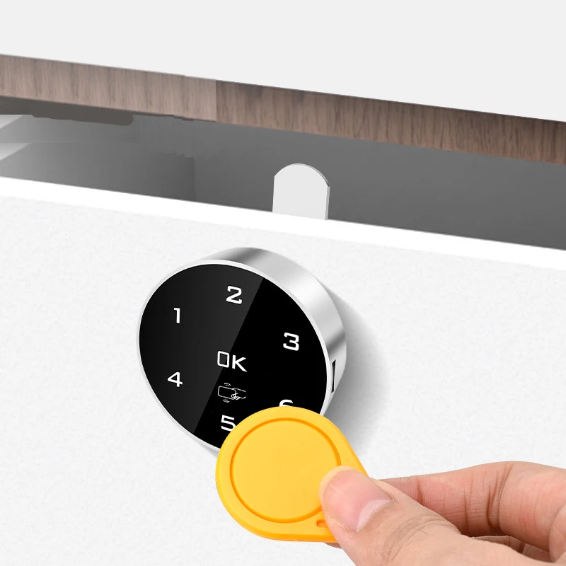 اللمس لوحة المفاتيح الرقمية كلمة المرور RFID IC بطاقة خزانة قفل للدرج #3
