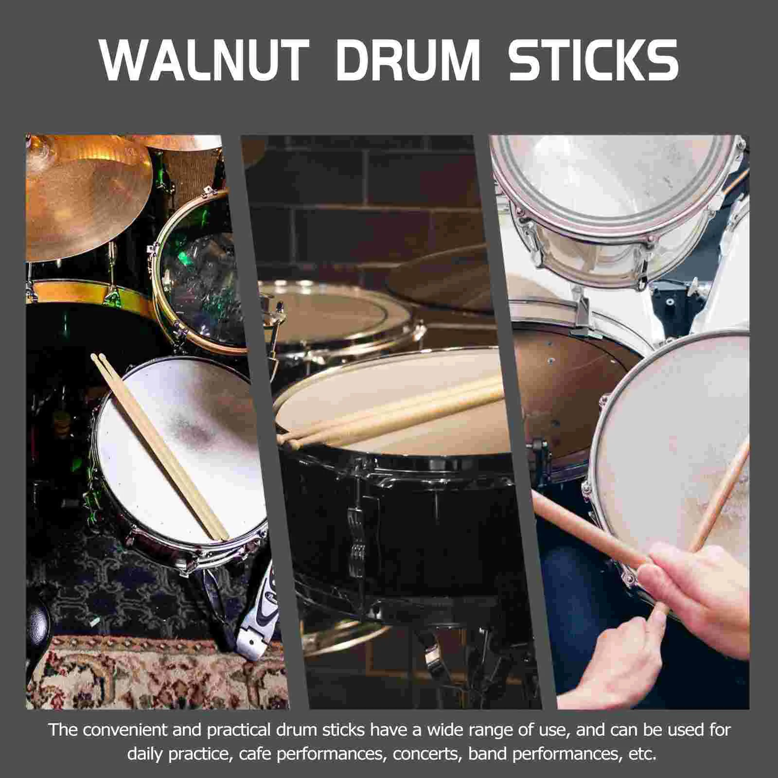 Drum Sticks for Adults Walnut Practical Drumsticks Major Musical Instrument Toddler