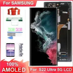 AMOLED LCD For SAMSUNG Galaxy S22 Ultra 5G Screen S908 S908B S908U S908F/DS Display Touch Screen Digitizer Assembly Replacement