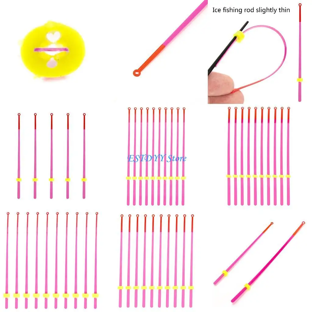 

G6DE 5 Pcs 12-20cm Mini ABS Flakes Extension Rod Outdoor Winter Ice Fishing Rod Parts Portable Fish Trackle