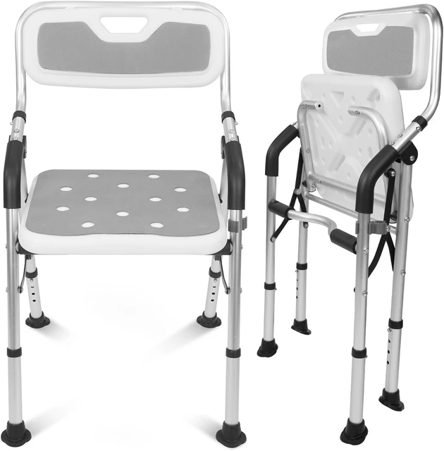 Folding shower chair with back and arms sale