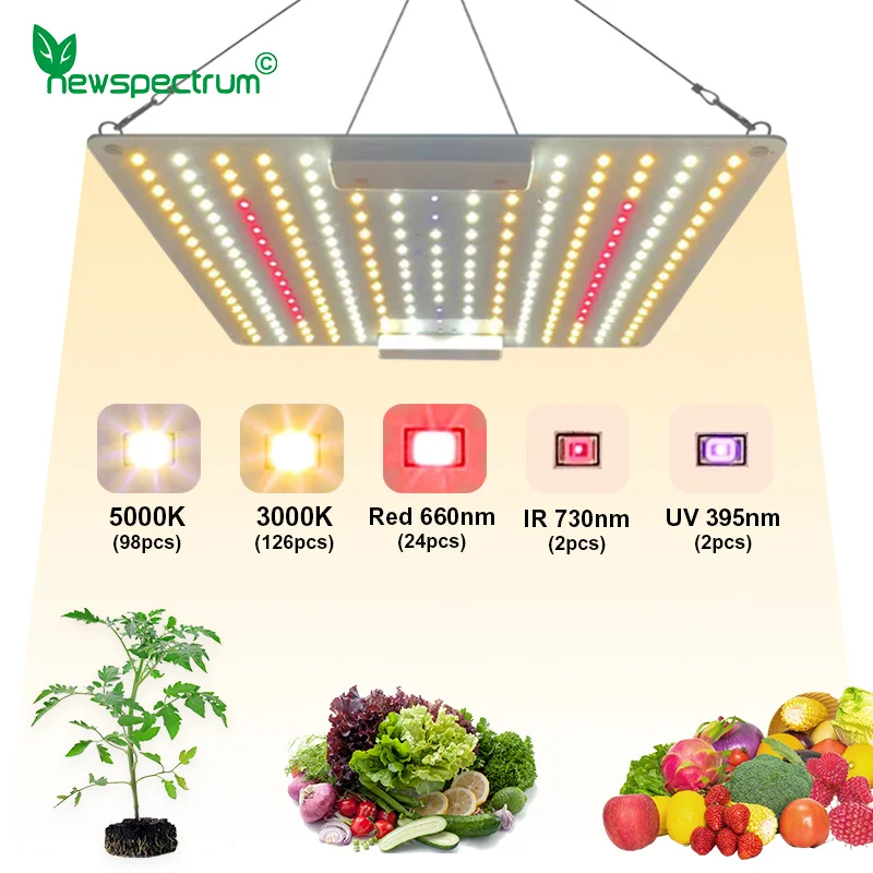 Full Spectrum LED Grow Light Panel, lâmpada quântica para plantas de interior, estufa, flores, mudas, tomada de fábrica, 100W