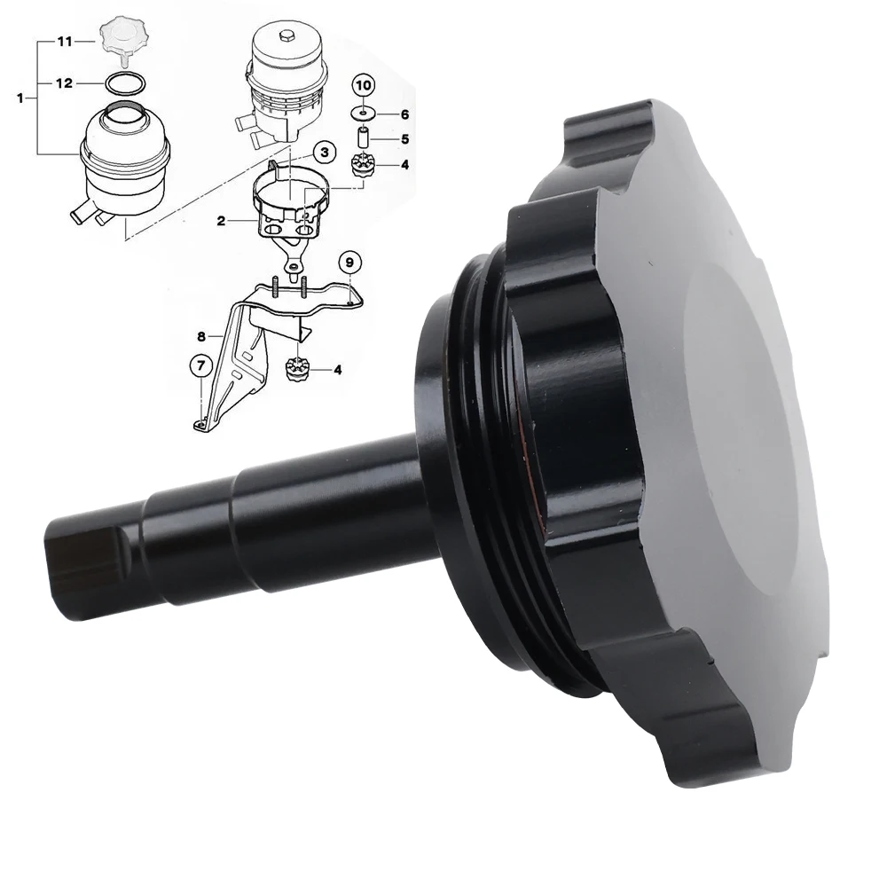 

Reservoir Cap Seal Gasket Power Steering Fluid Cap For BMW E36 E46 E90 E39 Z4 E82 Aluminum 32411128333