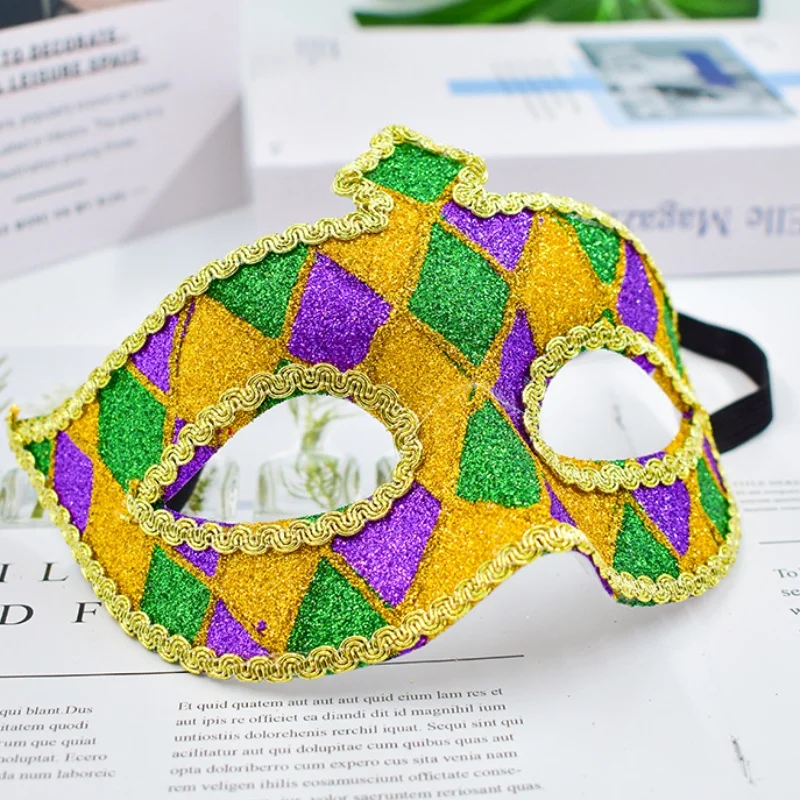 

Venetian Makeup Ball Mask Masquerade Mask Colorful Painted Princess Diamond-encrusted Women Party Cosplay Half Face Eye Mask