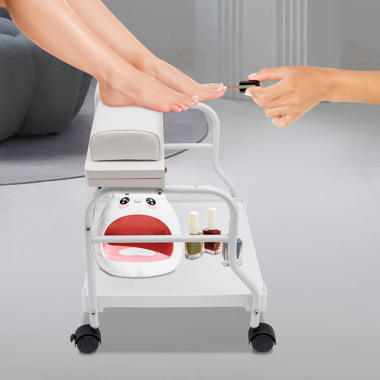 

Footrest Stand Beauty Salon Nail Foot Bath Spa Portable Trolley Manicure Funiture Massage Table Salon Supplies