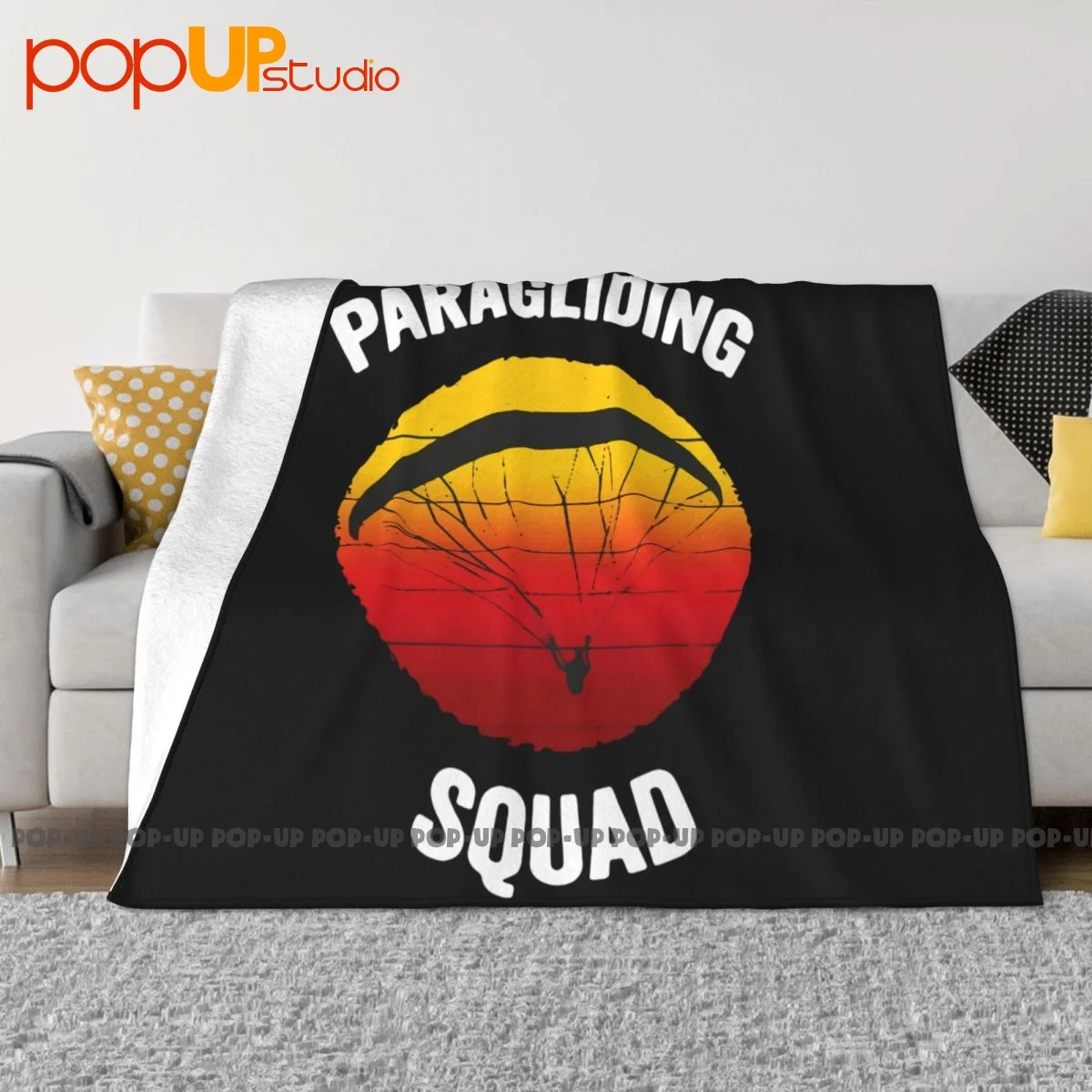 Flying Parachute Paragliding Squad Blanket Velvet Bedding Super Soft Couch Blanket Home Decotation