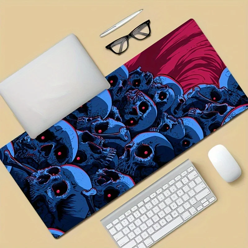 Blue skull mouse pad large gaming mats XXL desk mat gamer pc accessories keyboard expansion pads rubber anti-slip office mats