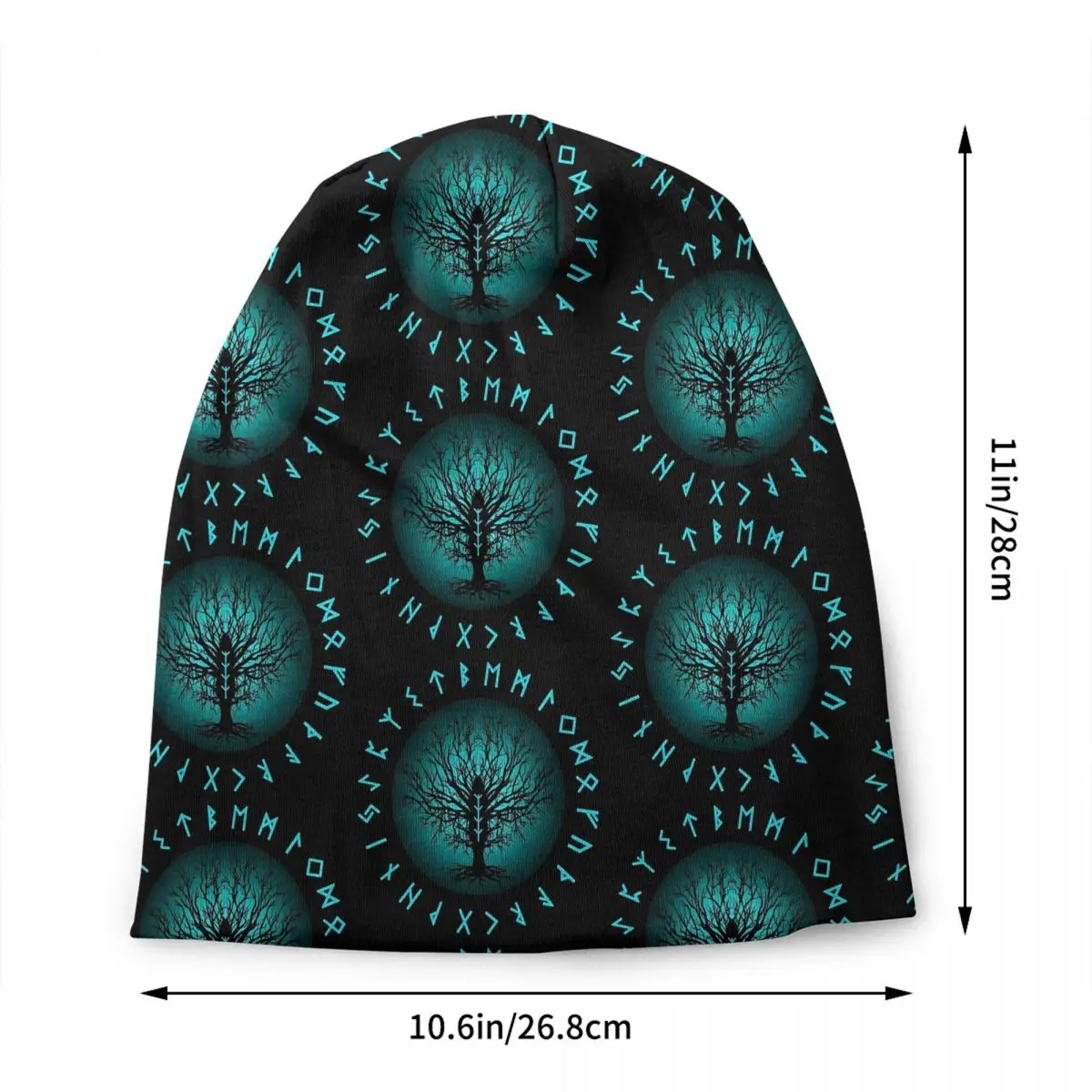 Custom Mysterious Vegvisir Tree Skullies Beanies Caps Winter Warm Knitted Hat Men Women Adult Hot Bonnet Hats Outdoor Ski Cap