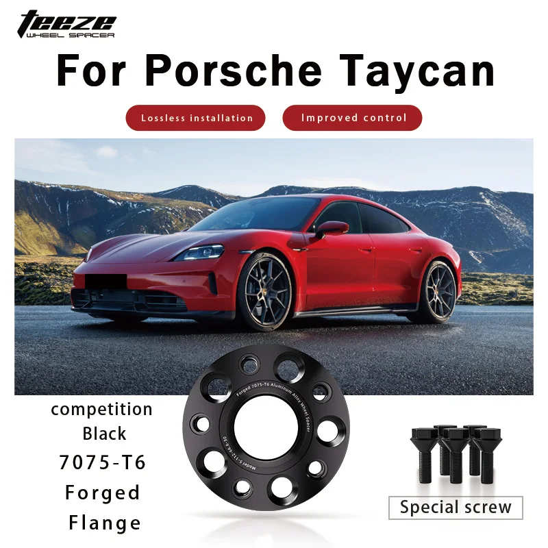 

Teeze 2/4pcs 5x130 CB 71.6 M14x1.5 Hub Centric Black Forged wheel spacer For Porsche Taycan Flange Plate15/20/25/30/35mm