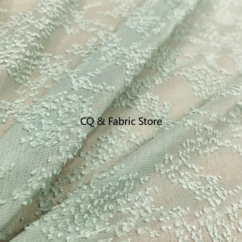 Soft Chiffon Polyester Jacquard Messy Linen Imitation Pitted Fabric Tulle Fabric For Dress Shirts 1 meter
