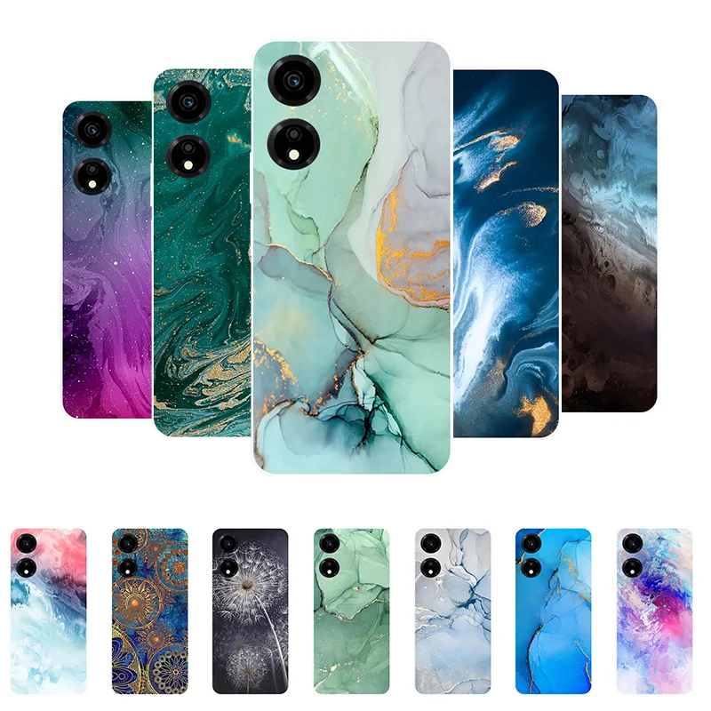 For Funda Honor X5 Plus Case Soft Silicone Marble Back Cover Phone Cases for Honor X5 Plus WOD-LX1 6.56