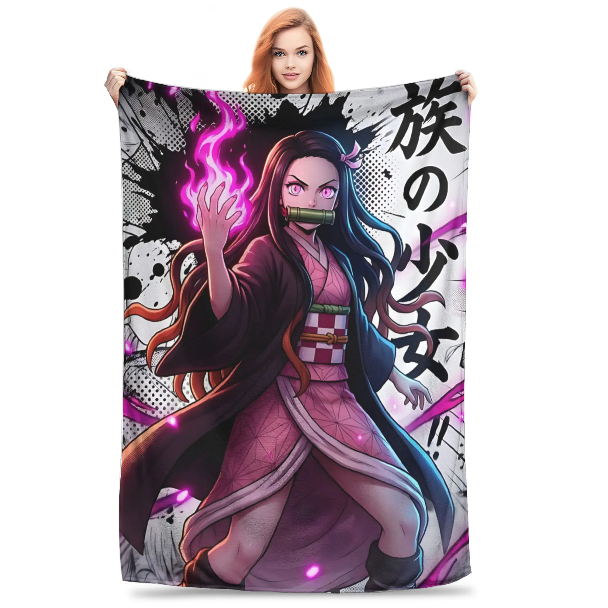 1PC Demon Slayers  Winter Blankets for Adults Bedding Home Interior Sofa Knee