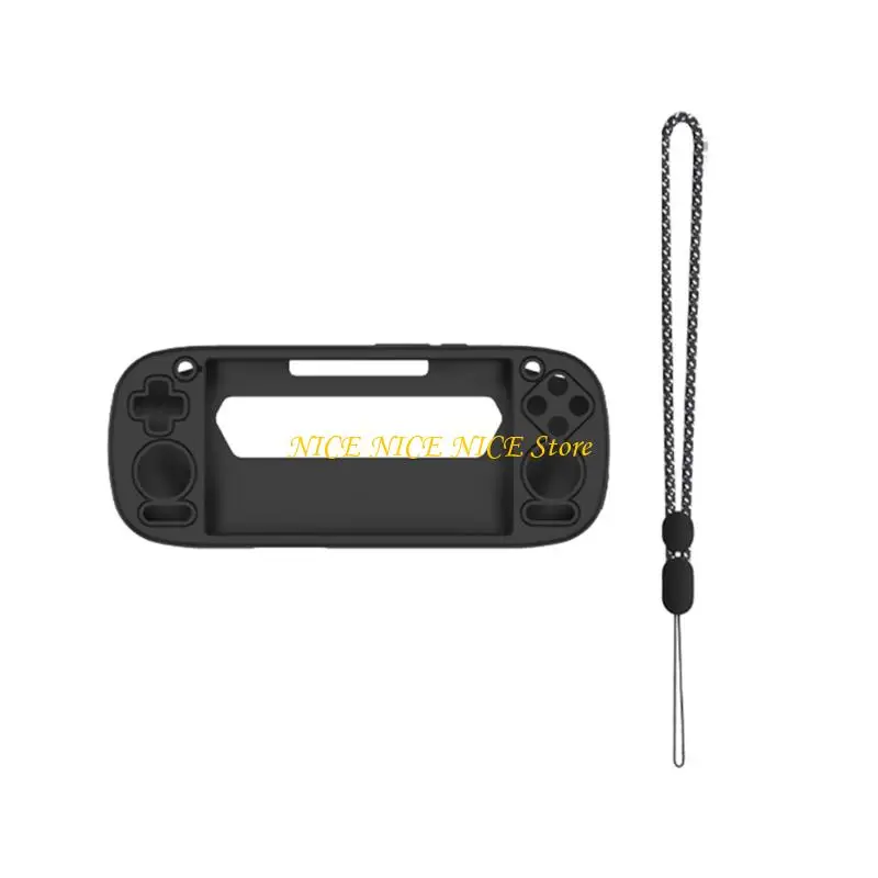 E0BB Gamepad Housing Silicone Protector Cover Dengan Lanyard untuk Saku Retroid 5 Konsol Lengan Pelindung Shell Tahan Gores