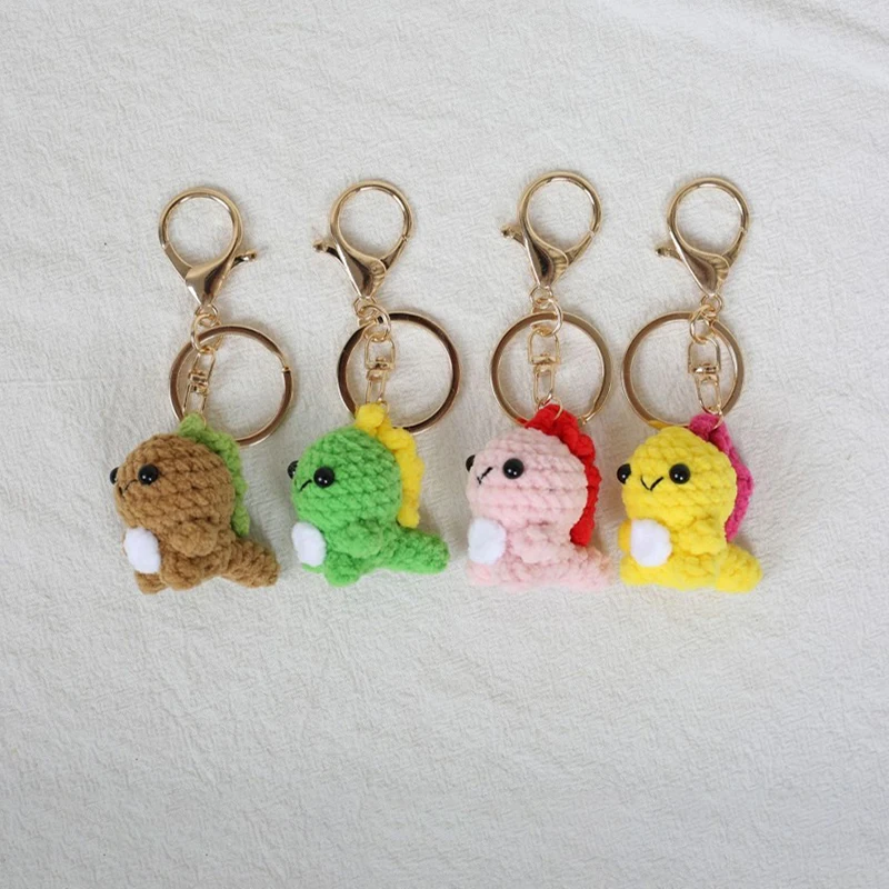 

Cute Small Dinosaur Series Crochet Keychains Knitting Mini Dinosaur Doll Keyrings For Car Keys Cute Dinosaur Keychains Wholesale