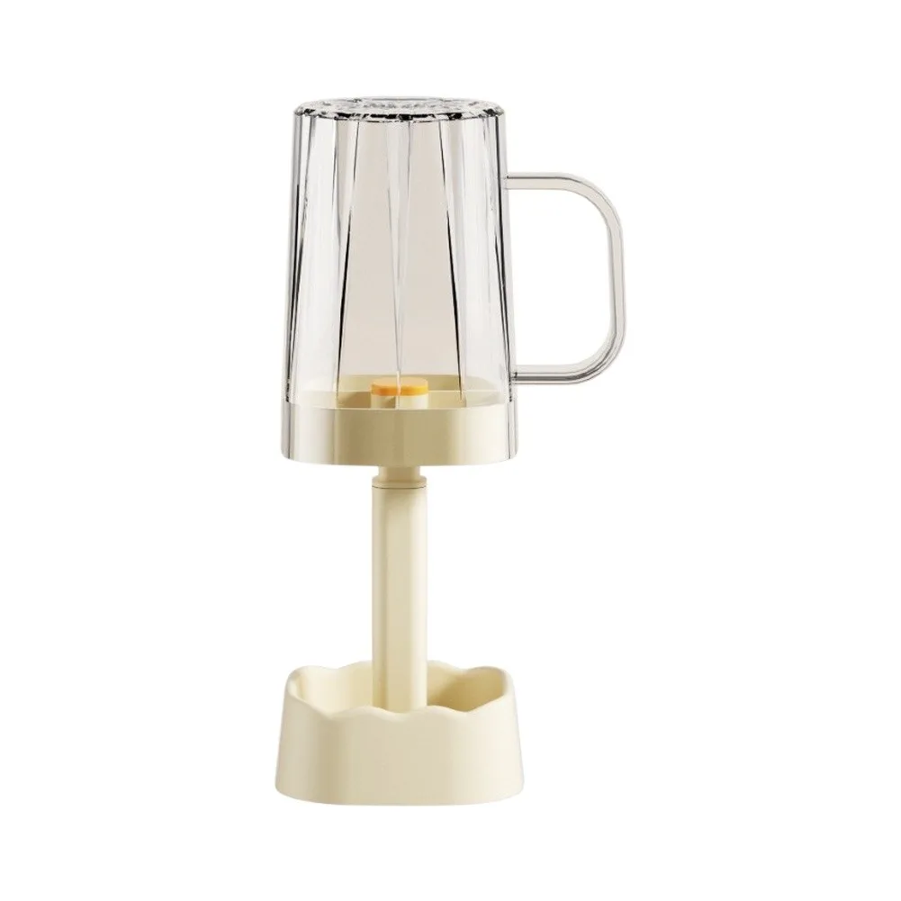 Adjustable Toothbrush Holder Featuring Rinsing Cup Cover and Water Catching Base Tray Compact Countertop Design