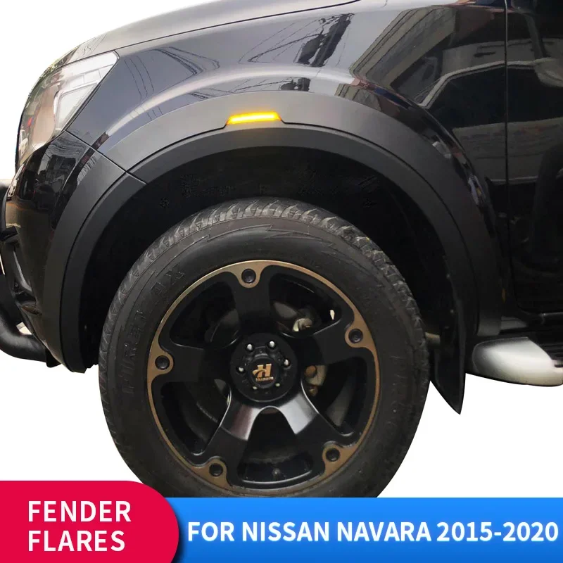 Wheel Arches Extensions Fender Flares for Nissan Navara NP300 Frontier 2015-2020 with Integrated Led Reflector (not for ADBlue)