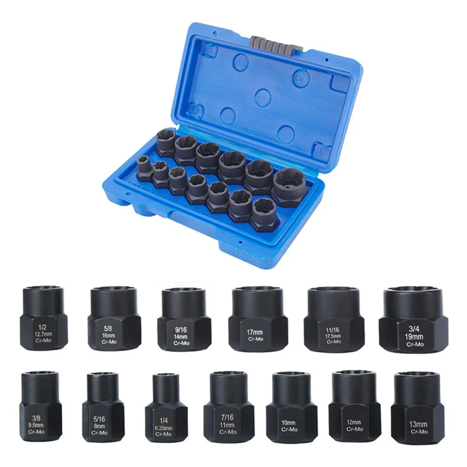 

Impact Remover Set Nut Extractor with Carrying Case Removing Damaged